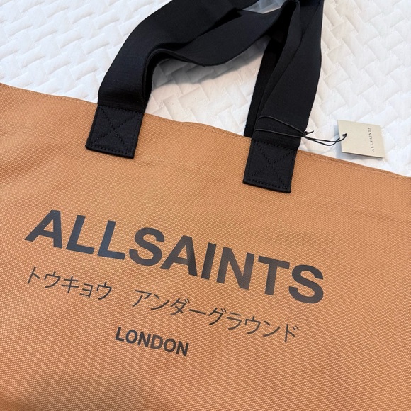 All Saints Camel Tote with Black Handles - Picture 2 of 10